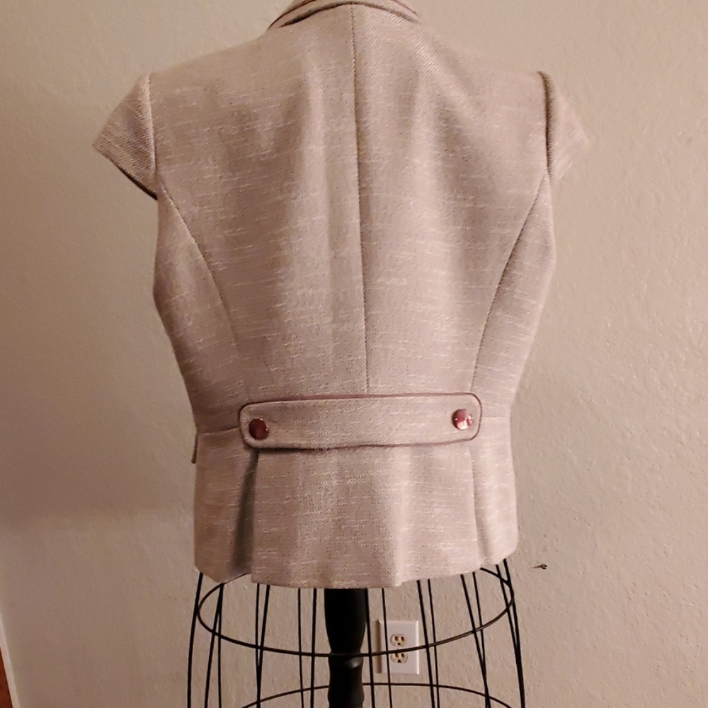 Antonio Melani Ivory & Beige Tweed Vest 14 - Picture 2 of 4